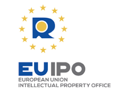 Logo Euipo, Ufficio per la proprietà intellettuale dell’Unione Europea, composto da una R cerchiata da stelline e dalla scritta Euipo, European Union Intellectual property office